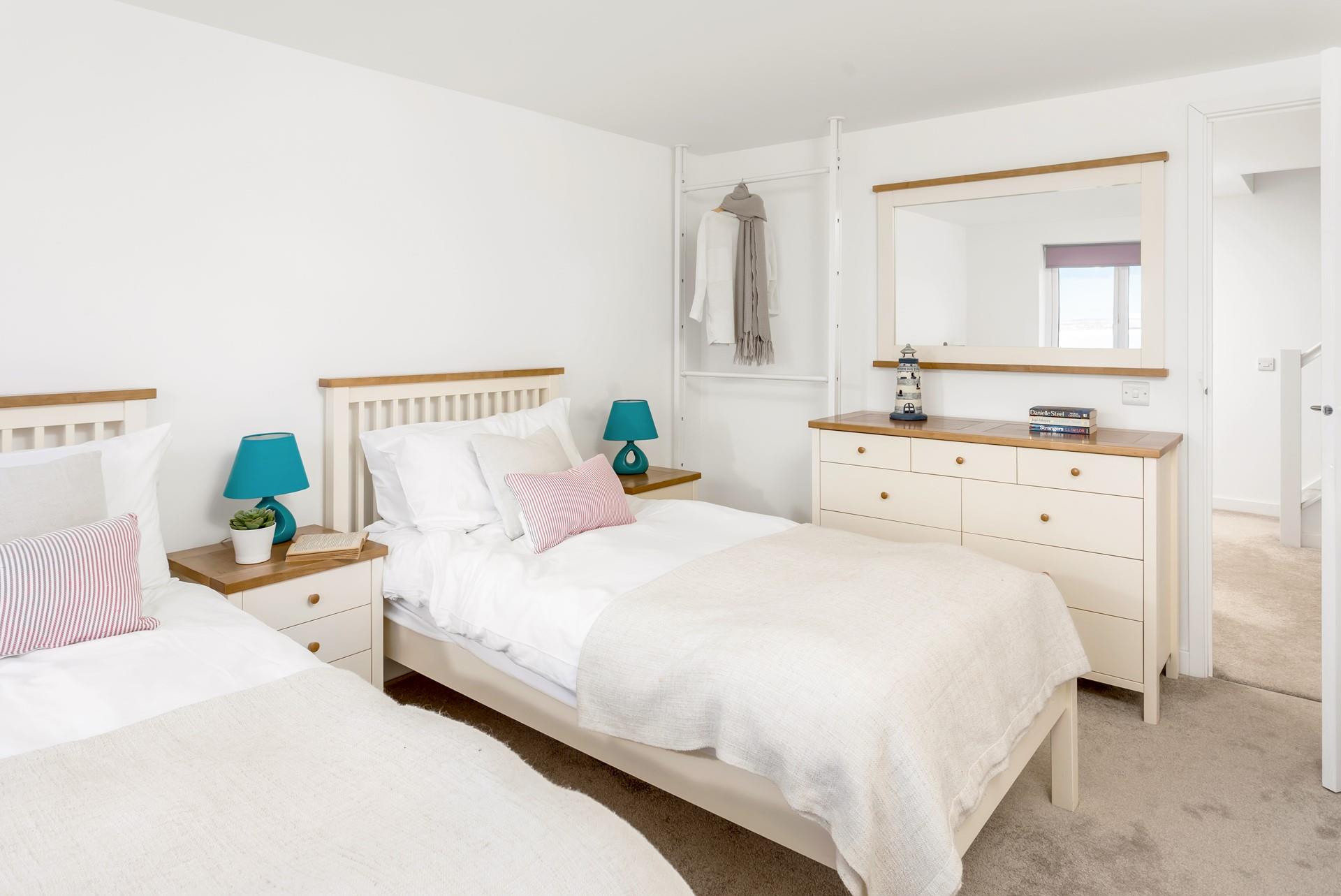 The twin room is perfect for the kids to snuggle down at night.