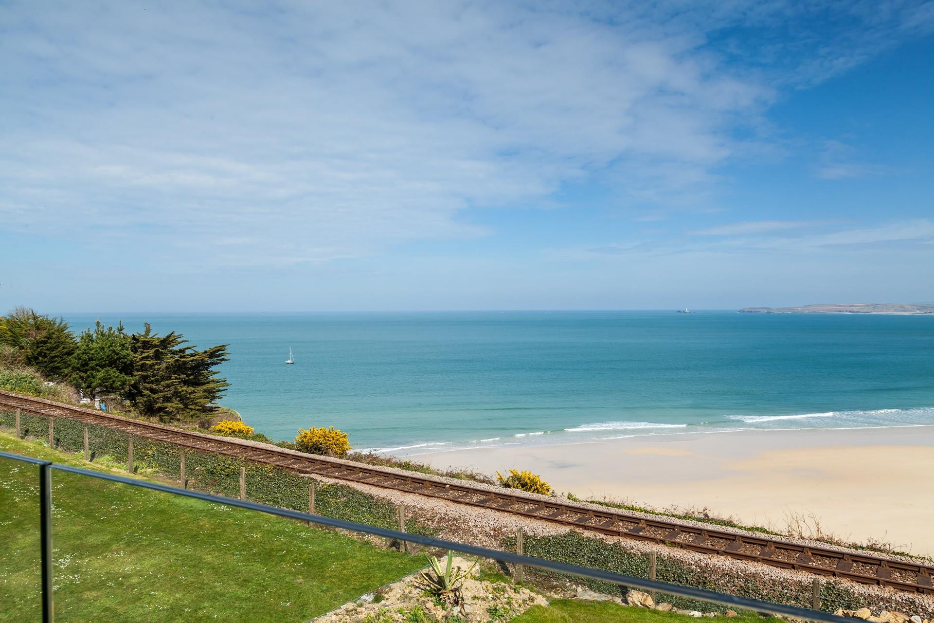 Alongside the garden runs the St Ives Branch Line, one of Britain's most exquisite train journeys!