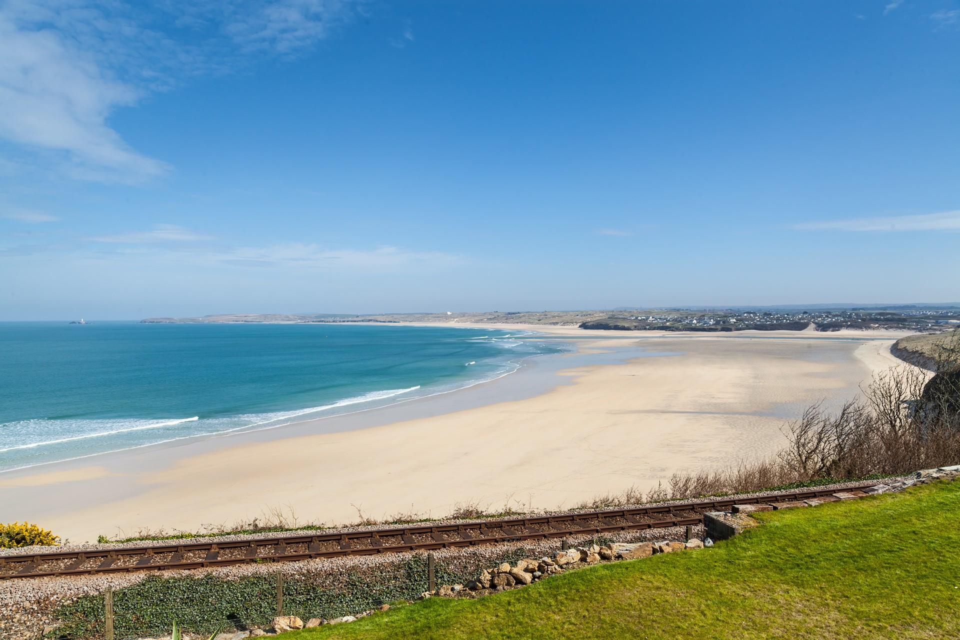 Alongside the garden runs the St Ives Branch Line, one of Britain's most exquisite train journeys!