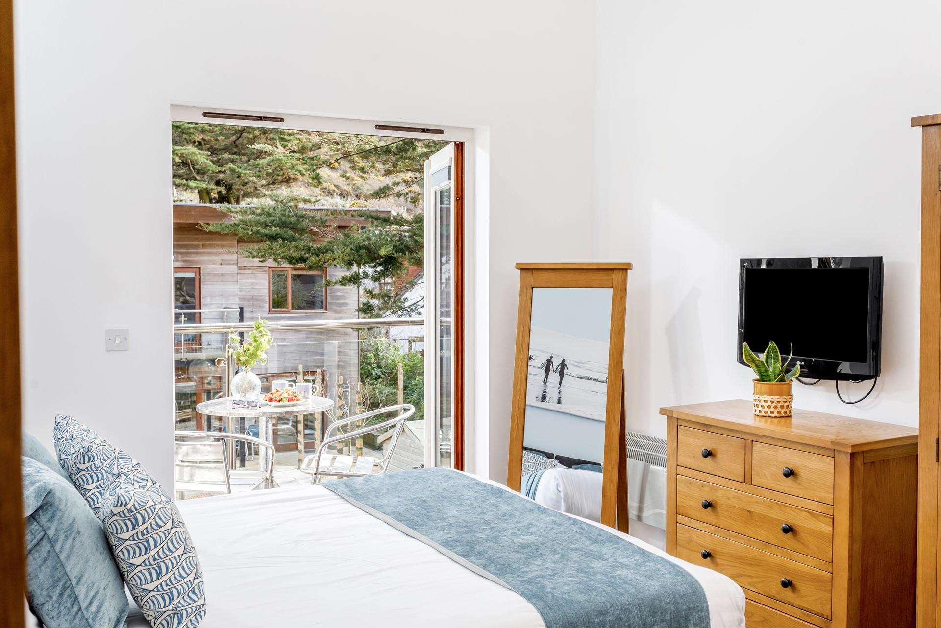 Wander out to the balcony when you awake from your slumber to soak up the morning sun.