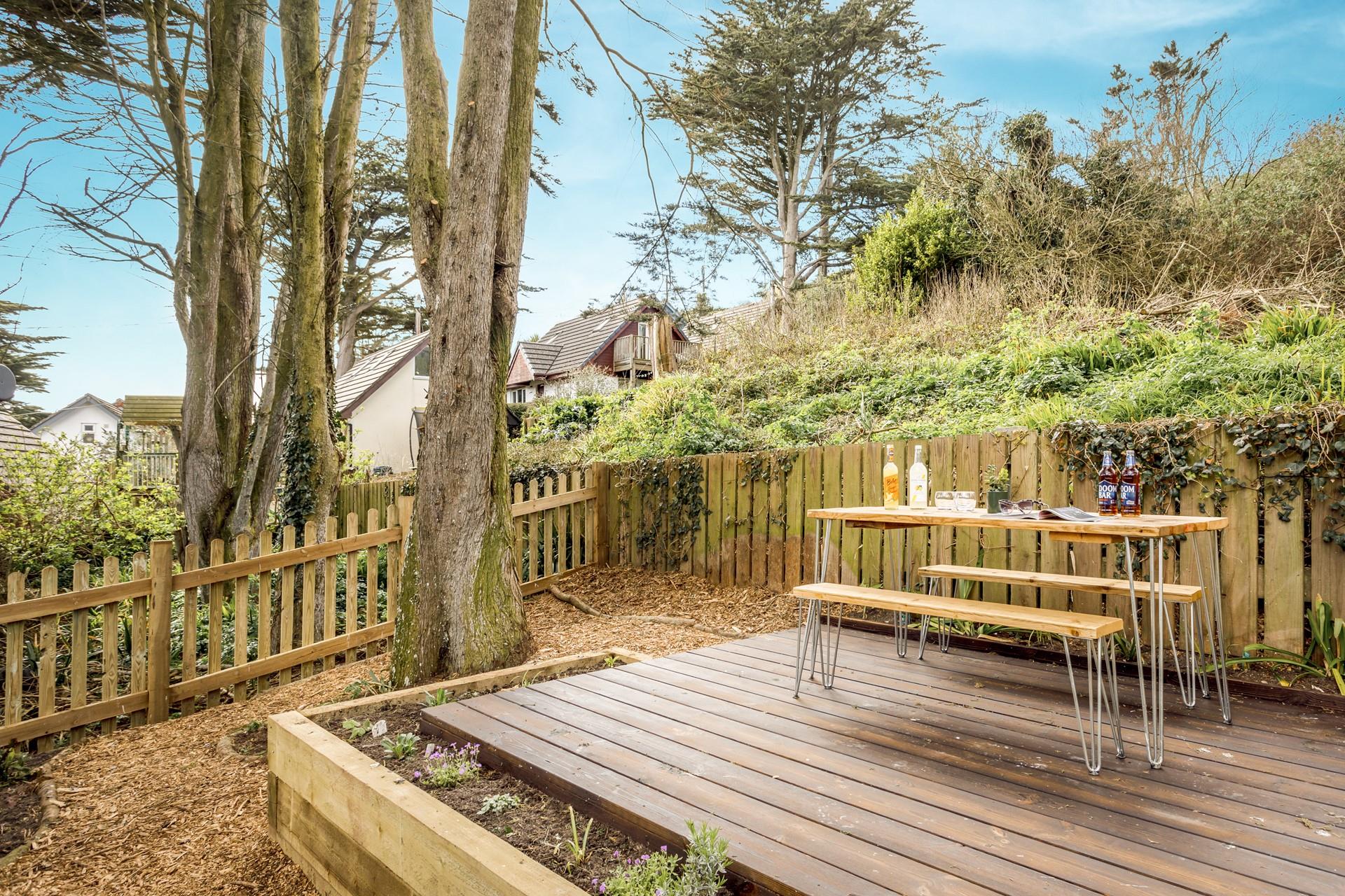 Enjoy a glass of something cold in the afternoon sunshine.