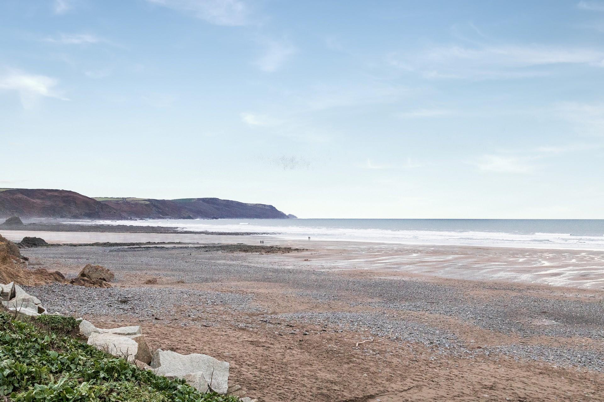 Widemouth Bay beach is just a few minutes walk from St Padarn, perfect for surfing and swimming.