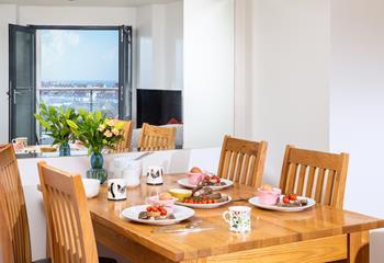 Enjoy a leisurely breakfast together, with views across Newquay. 