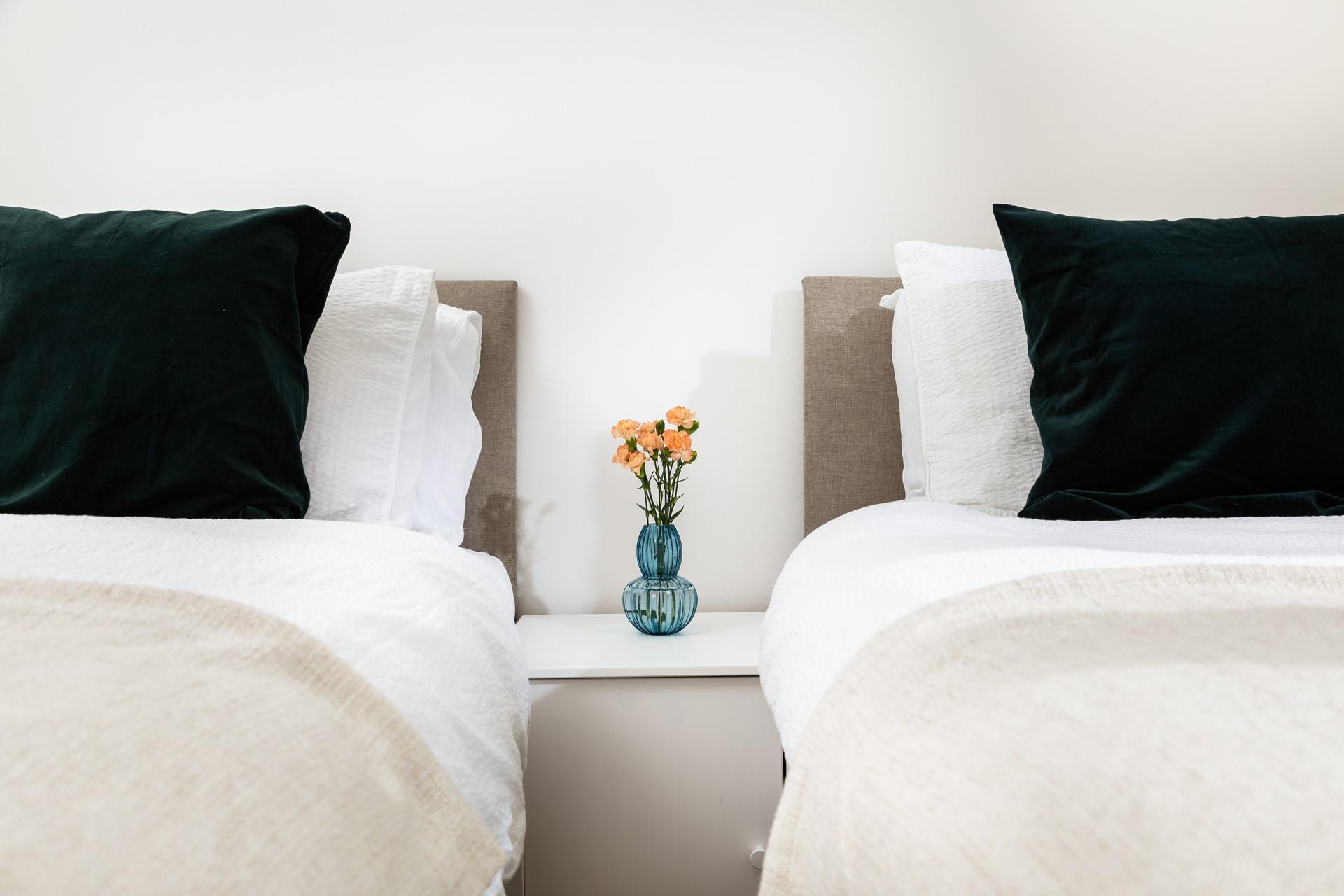 With twin beds, bedroom 2 would be perfect for two children, or adults sharing. 