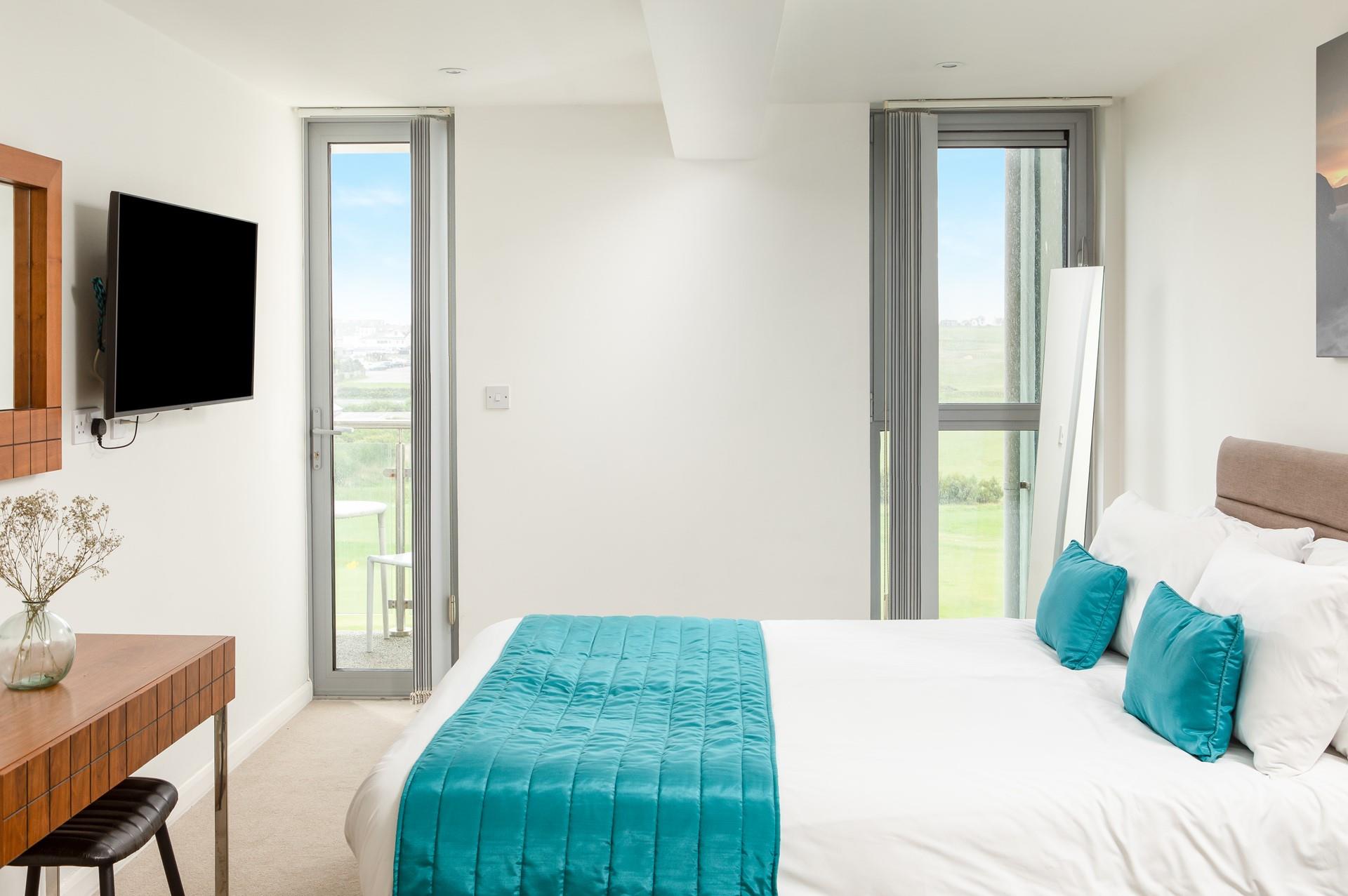 Drift off in the soft sheets after a busy day spent on the beach.