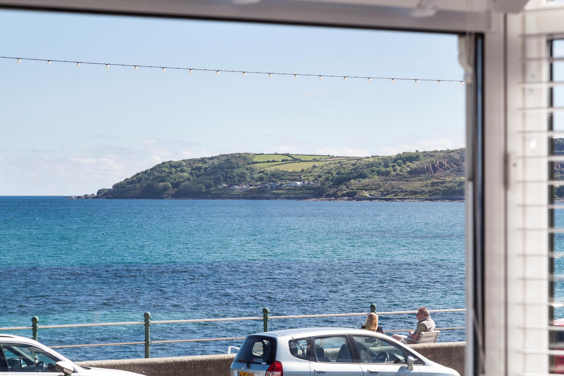 The incredible ever changing view from the master bedroom across Mounts Bay.