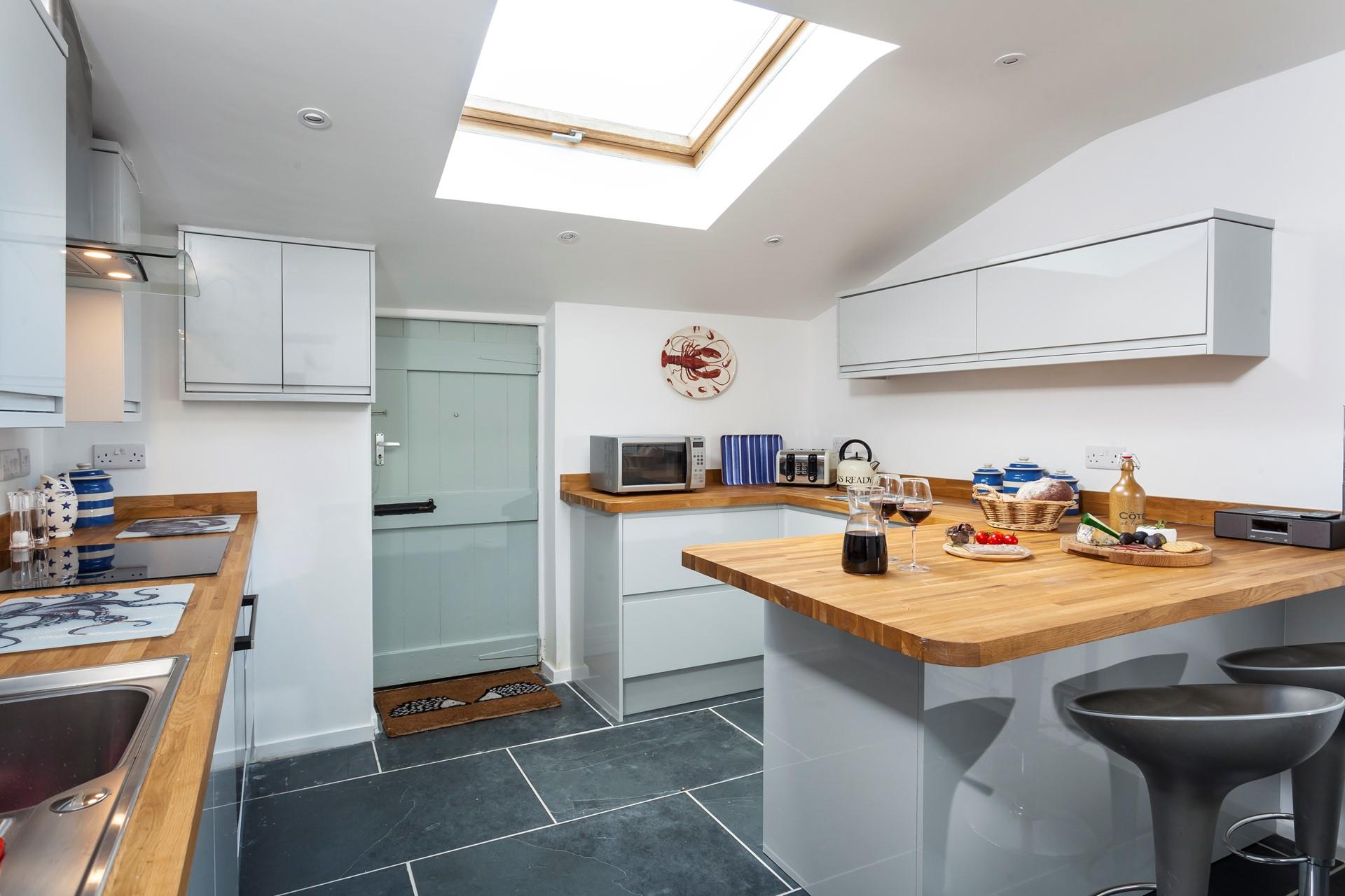 The cottage kitchen has all the essentials for a self catering stay.