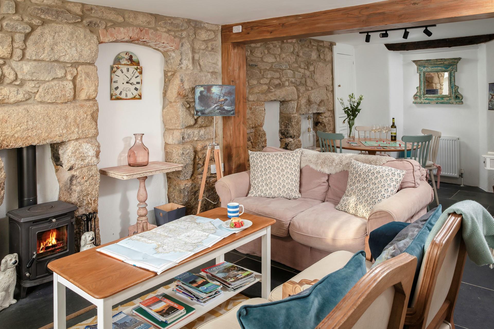 Snuggle up in front of the fire with a hot chocolate after a blustery beach walk.