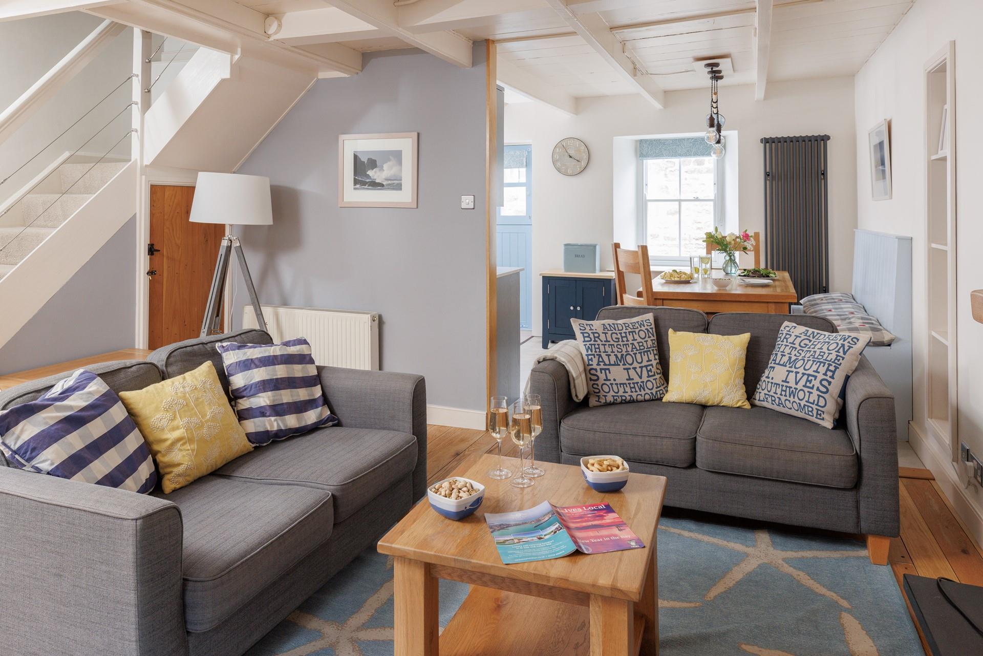 Unwind with a glass of wine in the comfort of the living area.