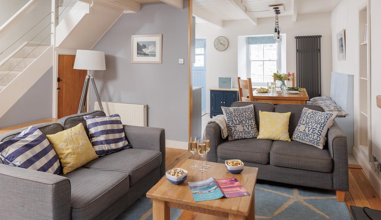 Unwind with a glass of wine in the comfort of the living area.