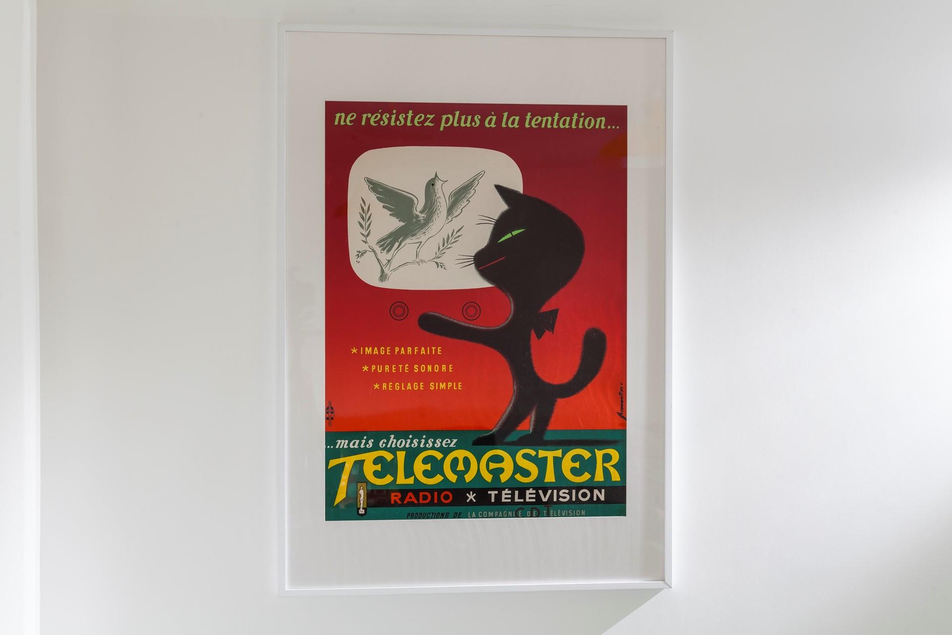 Quirky artwork adorns the walls. 