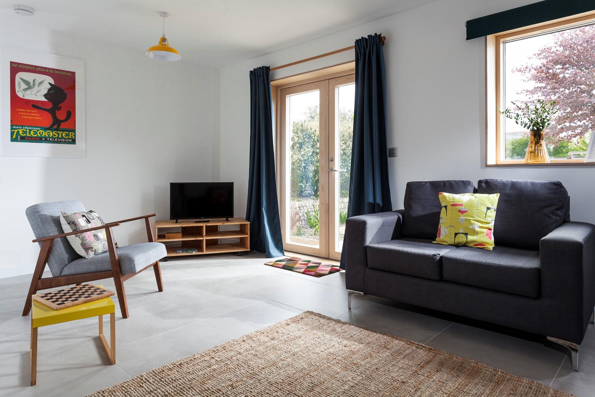 Throw open the patio doors and let the fresh air drift in. 