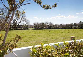 Relish in the peace and quiet, with only fields to the rear of the property. 
