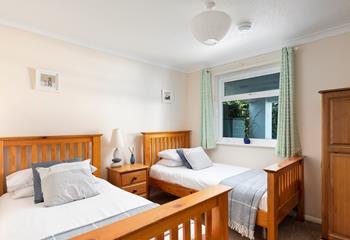 Bedroom 3 has twin beds, perfect for children. 