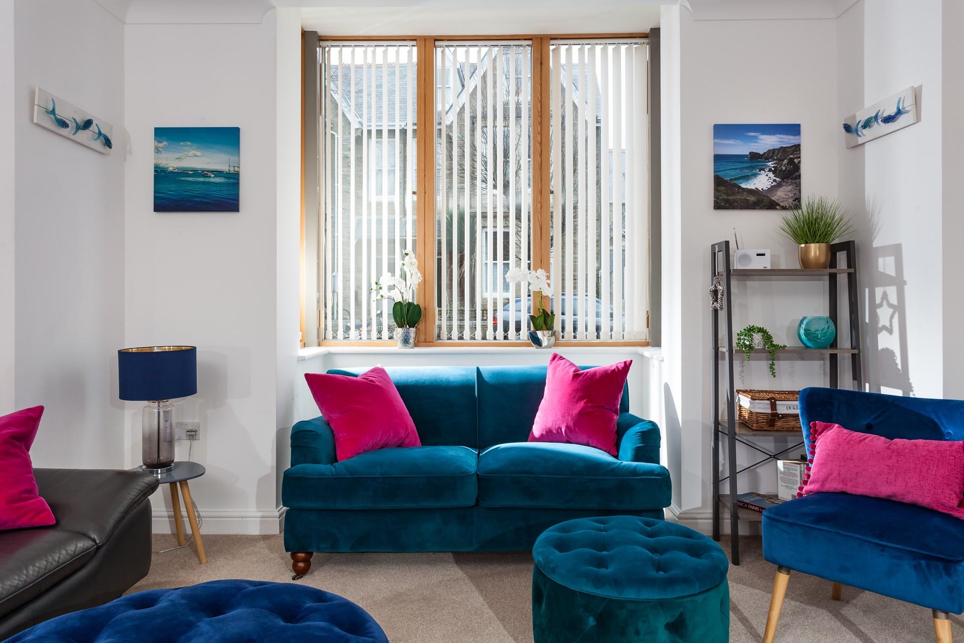 Sink into the cosy sofa and put your feet up for a relaxing evening.