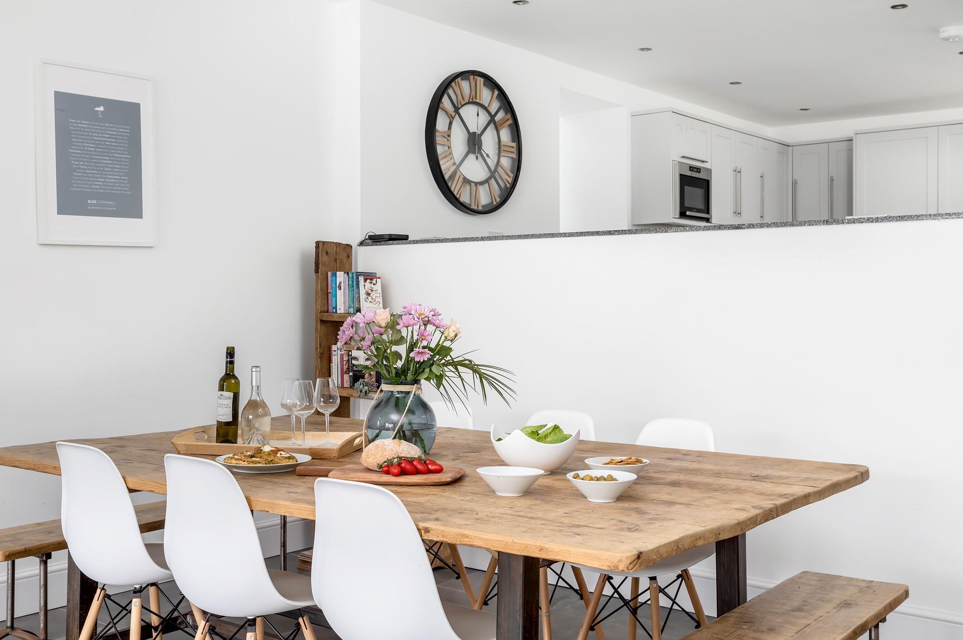 Sit around the dining table and tuck into a tasty feast all made from fresh Cornish produce.