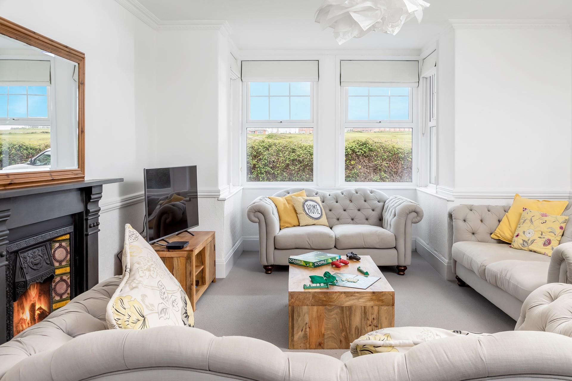The sitting room has space for all the family and all your entertainment needs, with board games and a Play Station.