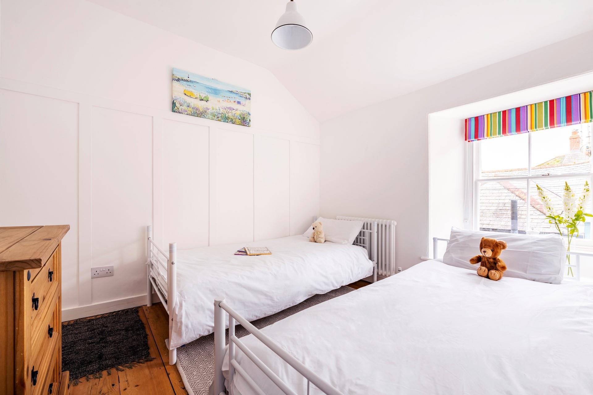 The kids will sleep soundly in the twin beds each night.