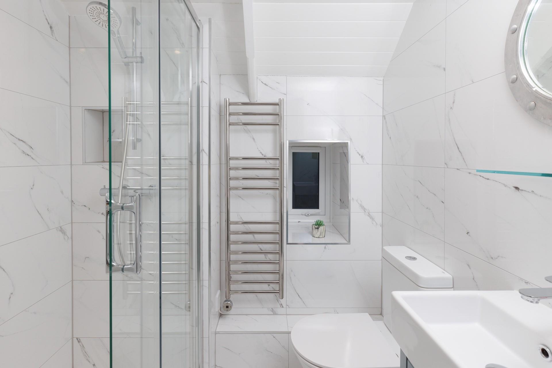 The modern shower room is the ideal space to get ready.