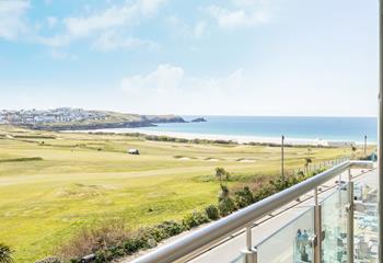 With stunning views across Newquay golf course and Fistral beach, you can sit on the balcony and watch some exceptional sunsets!