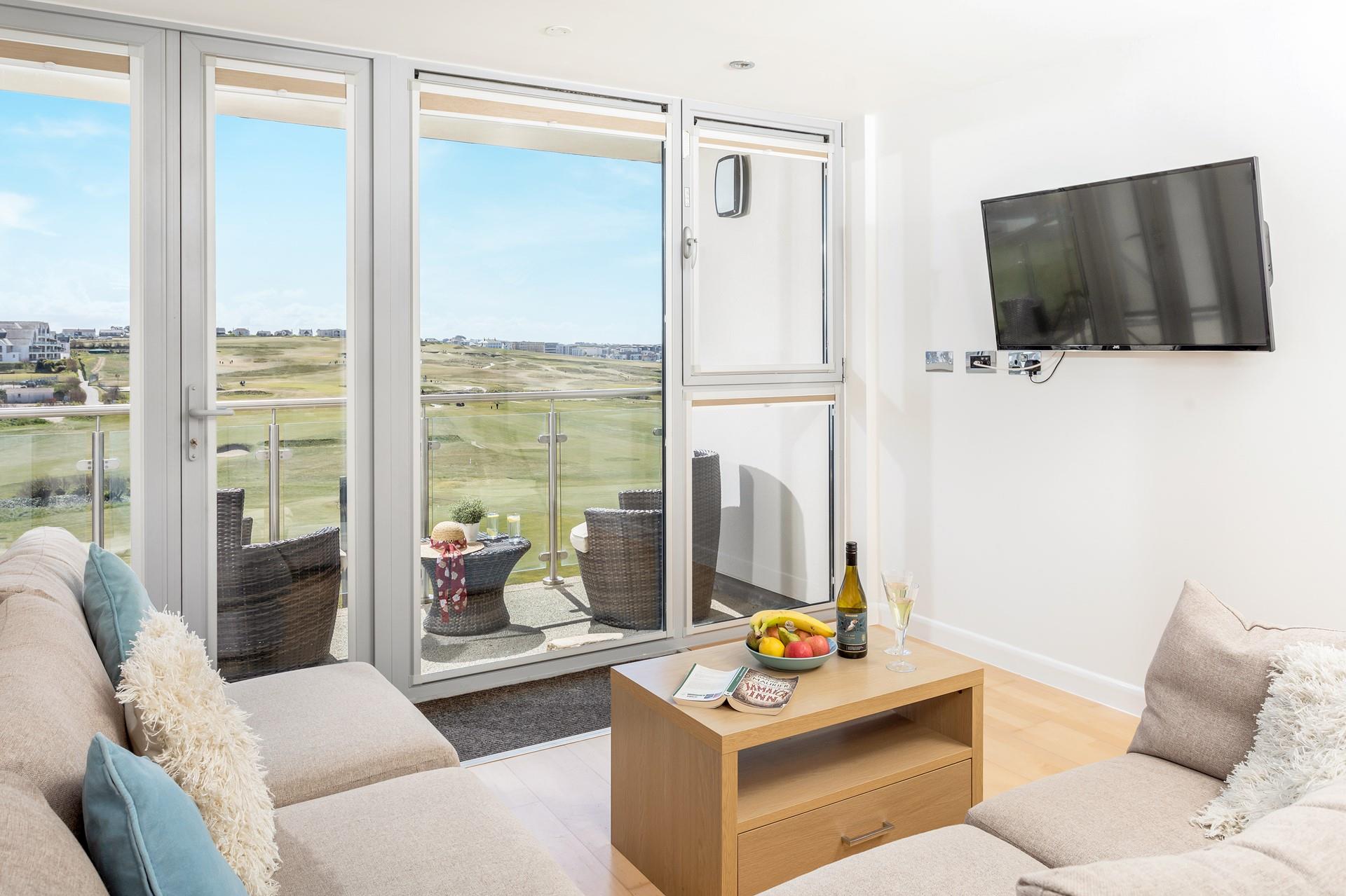 Cosy up on the sofa of an evening and catch up with your favourite programmes, or sit on the balcony and watch the spectacular sunsets! 