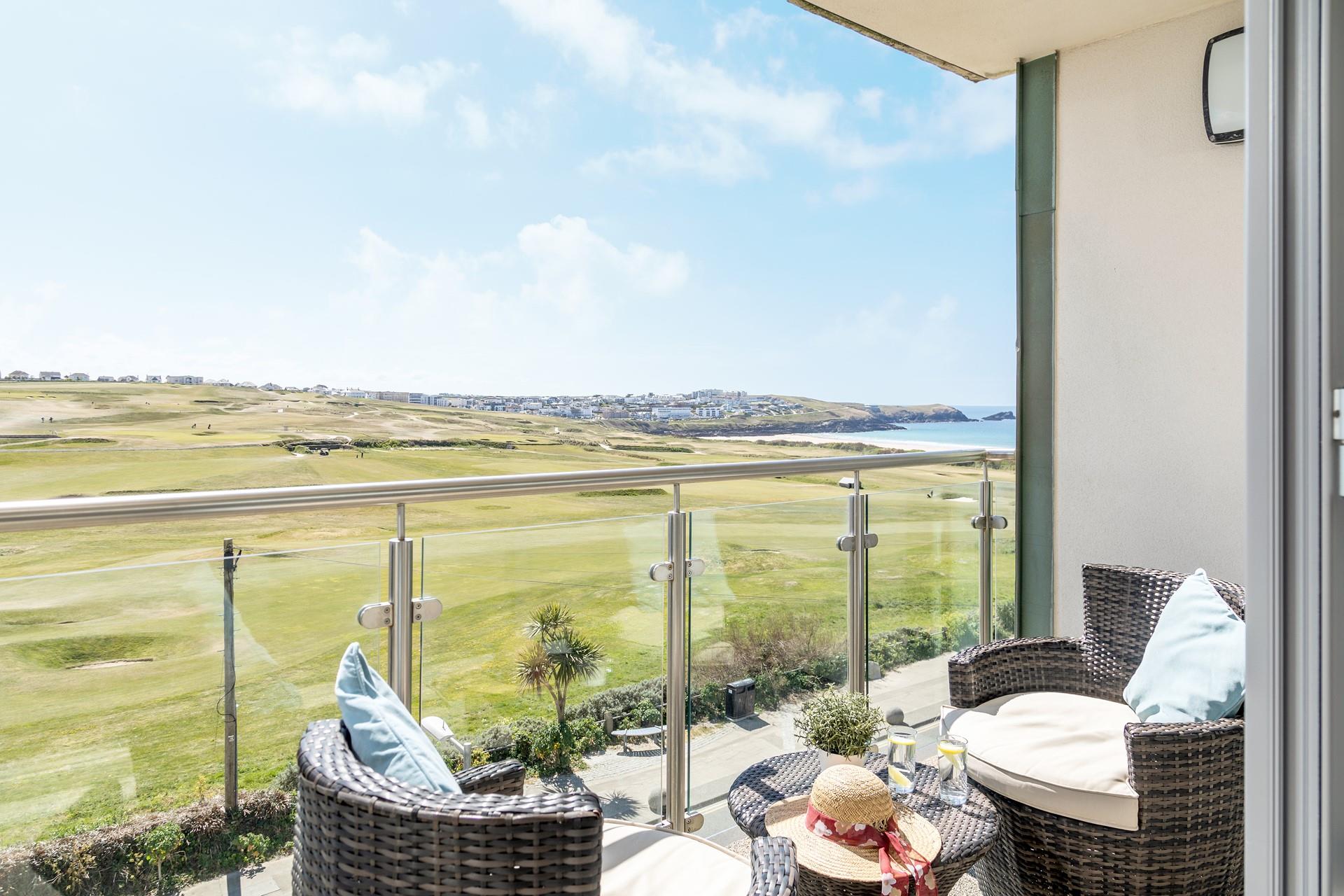 The balcony is a lovely suntrap for enjoying a summer's afternoon with a book and a cold drink.