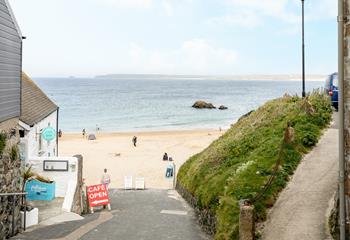 Step out the door and you're practically on the sand of Porthgwidden beach!