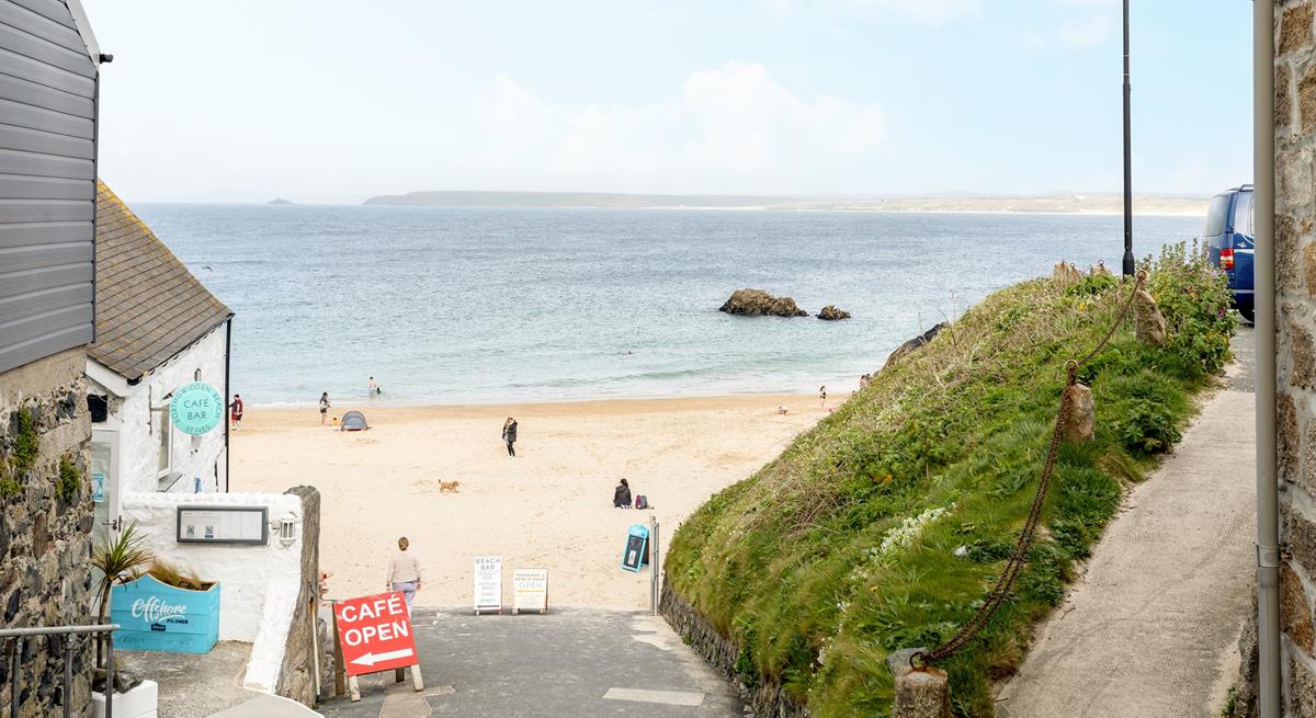 Step out the door and you're practically on the sand of Porthgwidden beach!