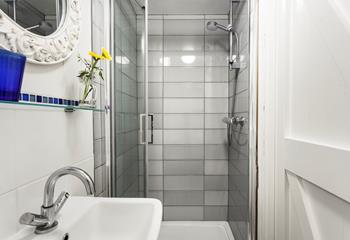 The shower room is conveniently located on the ground floor. 