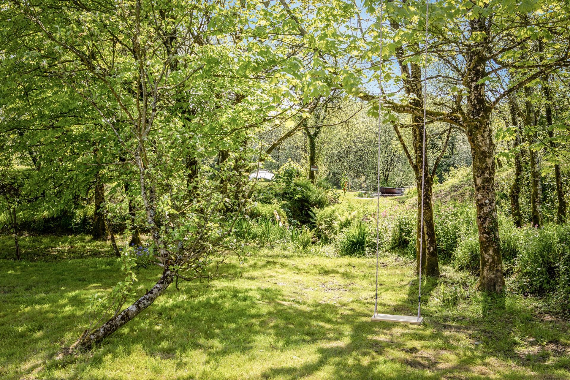 Head out to the garden and soak up the peace and quiet on the swing.