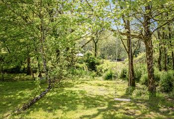 Head out to the garden and soak up the peace and quiet on the swing.