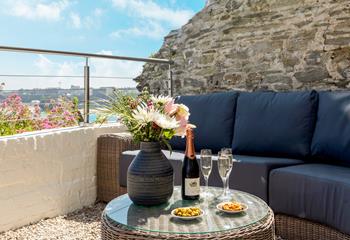Treat yourself to champagne and nibbles out on your terrace.
