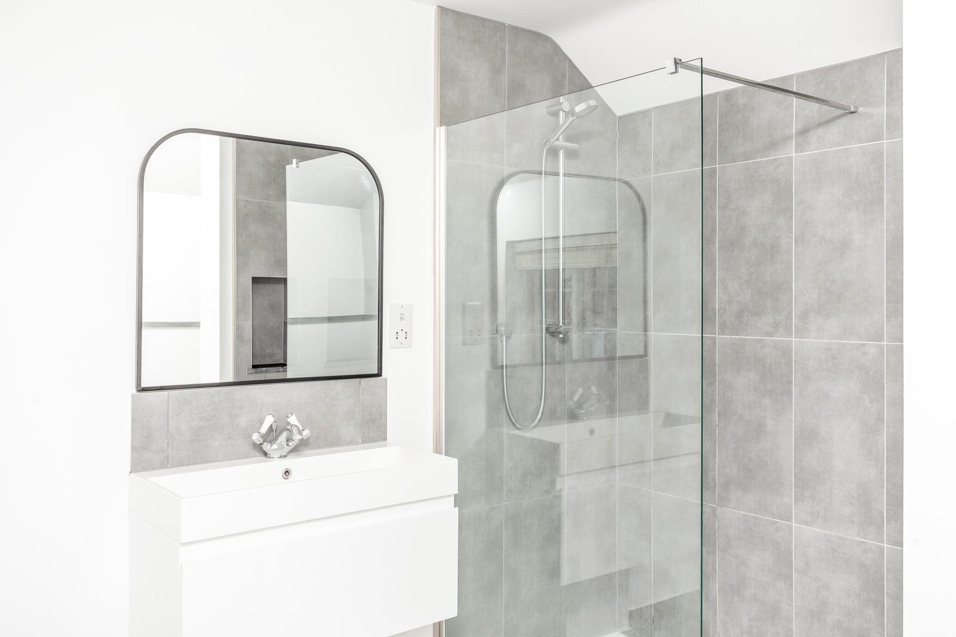 There is plenty of room to get ready in the modern bathrooms.