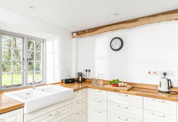 The kitchen is fully equipped for cooking wholesome meals.