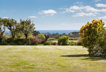 Enjoy stunning views across the fields and towards the sea. 