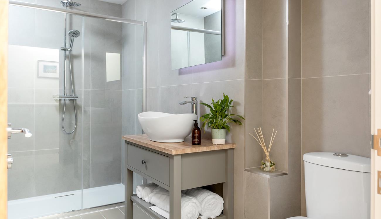 Start your day right with a hot shower and get ready for the day.