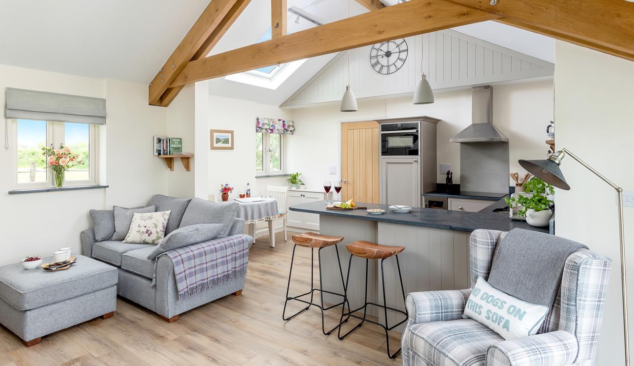 The open plan living space means you can still entertain whilst cooking meals.