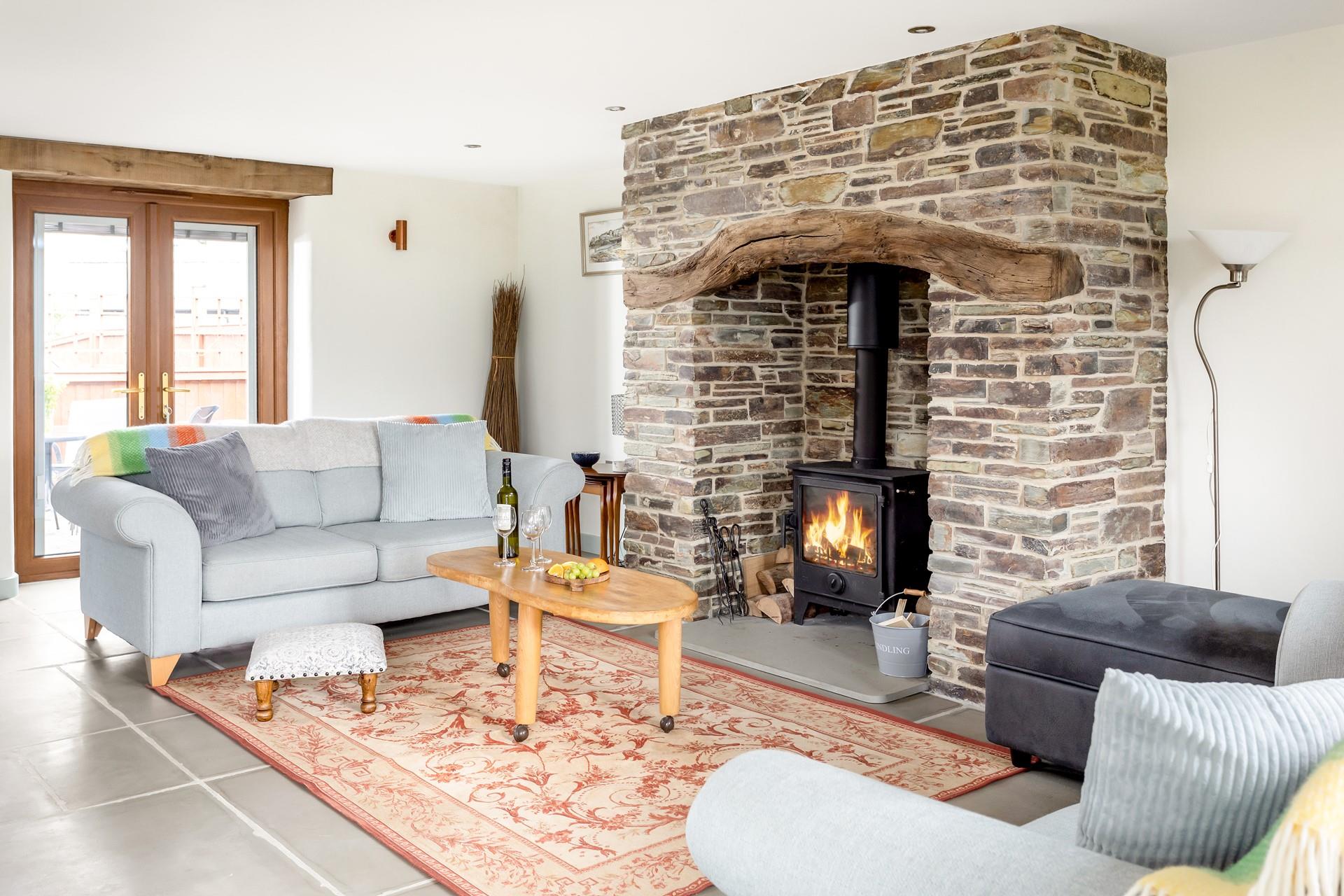 Pour a glass of wine and unwind in the evening in front of the woodburner.