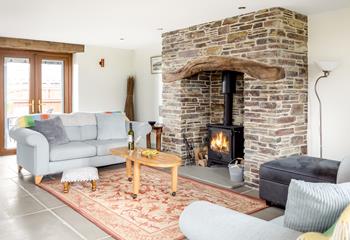 Pour a glass of wine and unwind in the evening in front of the woodburner.