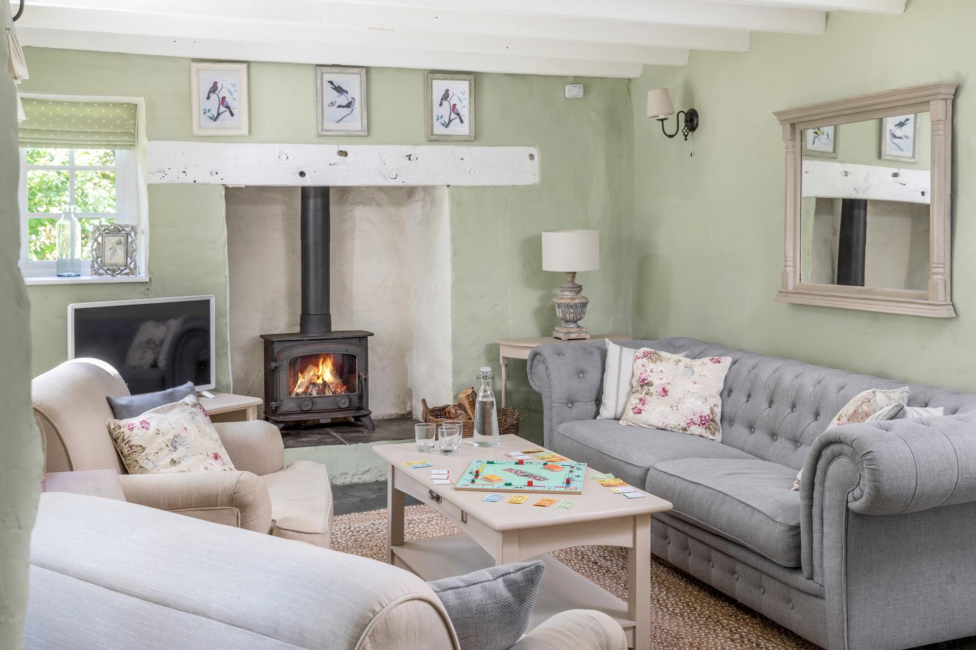 The second sitting room is ideal for a night of board games with family and friends.