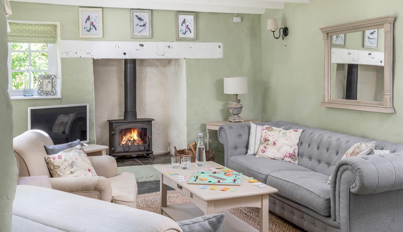 The second sitting room is ideal for a night of board games with family and friends.