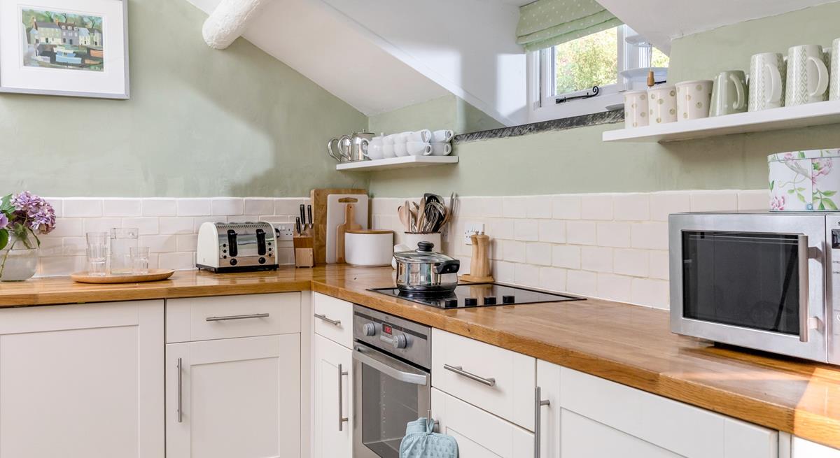 The kitchen has all you need to rustle up a delicious hearty dinner after a day exploring the spectacular walks on your doorstep.
