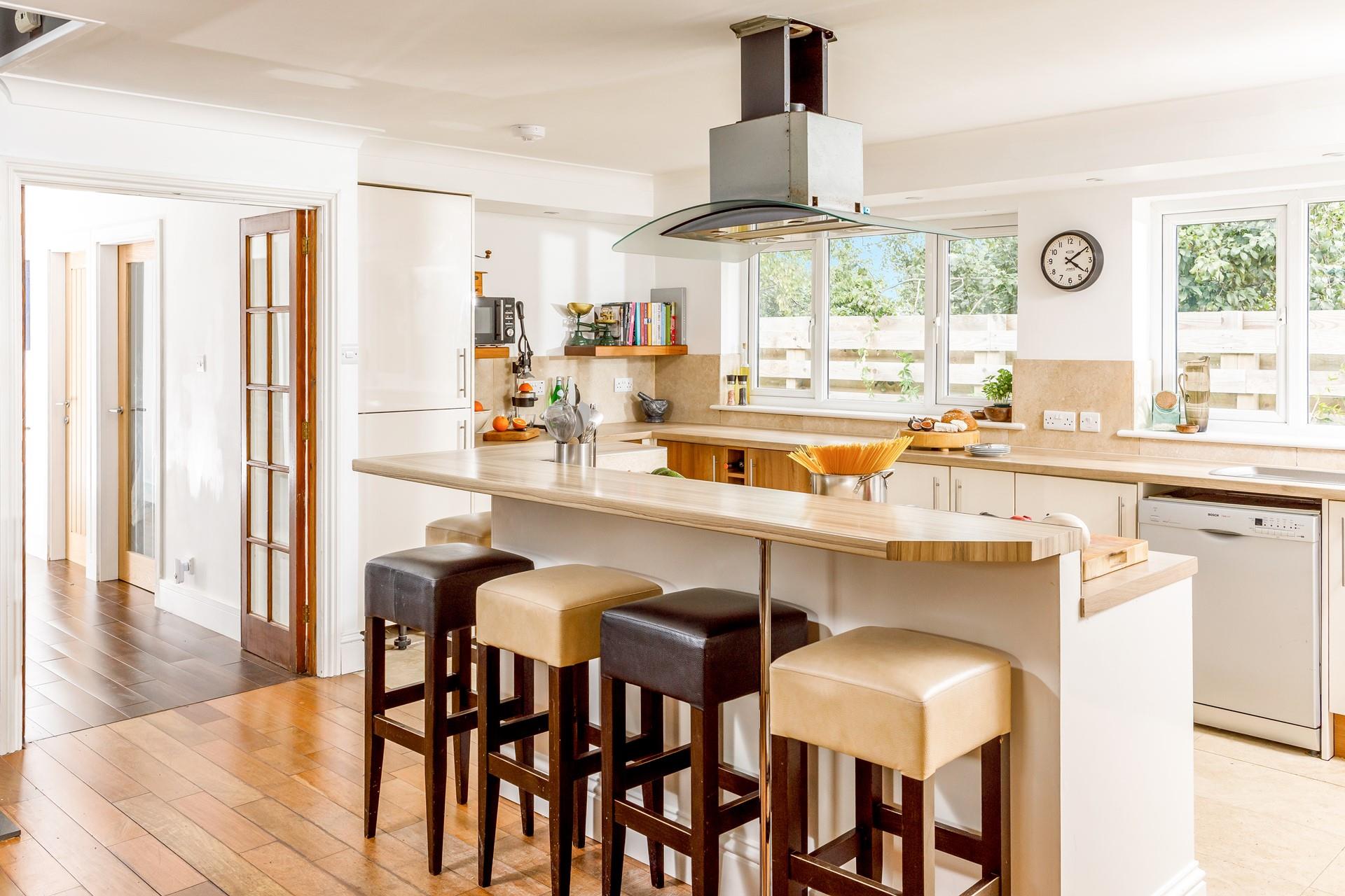 The kitchen has all the appliances you would need to prepare and cook tasty meals.