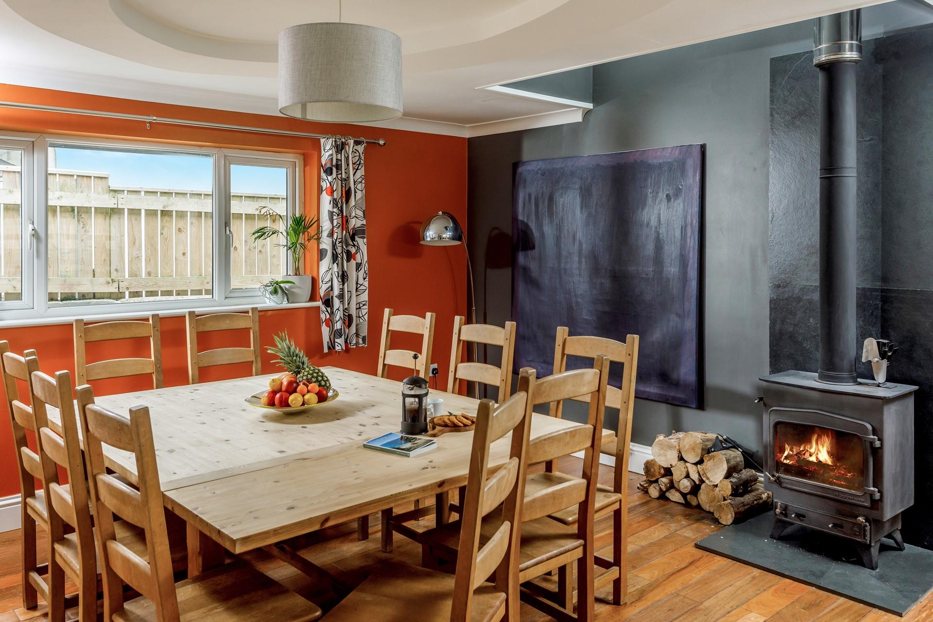 Light the woodburner and enjoy a drink by the fire.