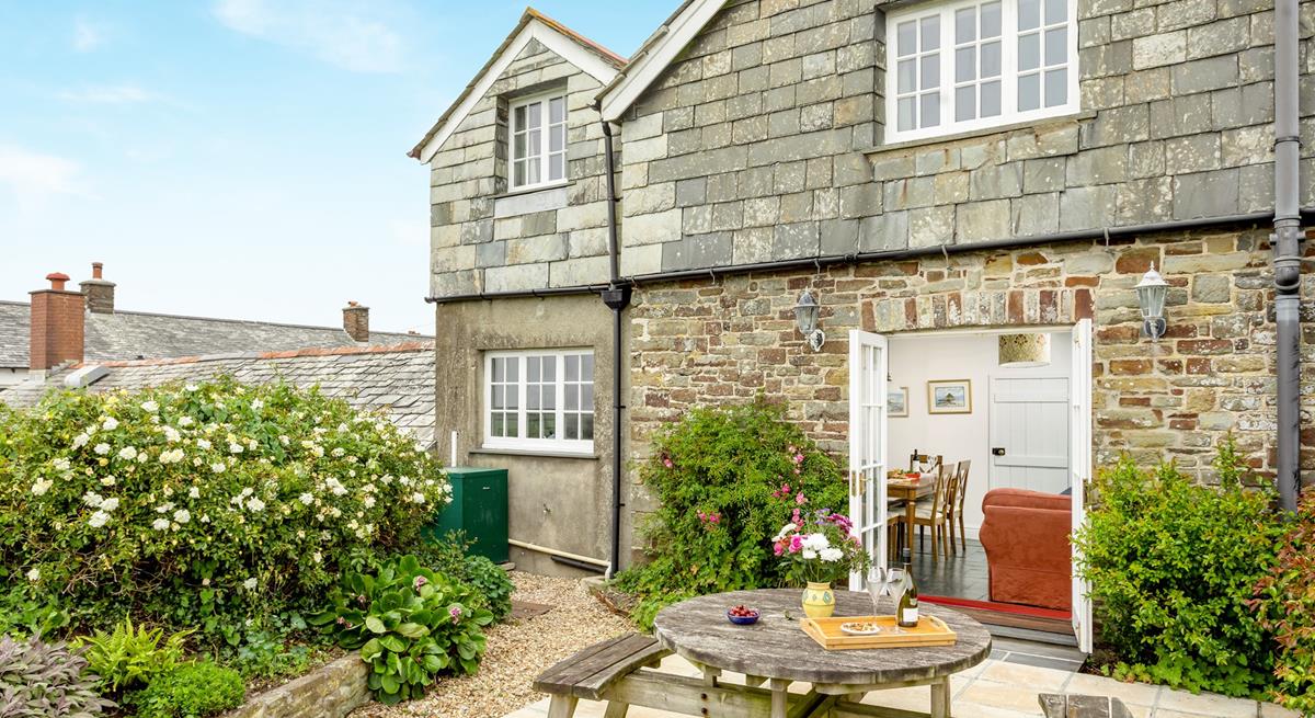 The patio area is perfect for enjoying some alfresco drinks and snacks.