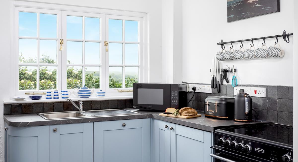 The view from the kitchen window is perfect to gaze out at whilst cooking up a storm.