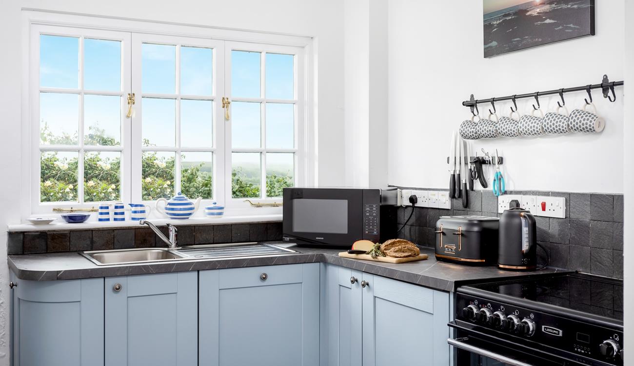 The view from the kitchen window is perfect to gaze out at whilst cooking up a storm.