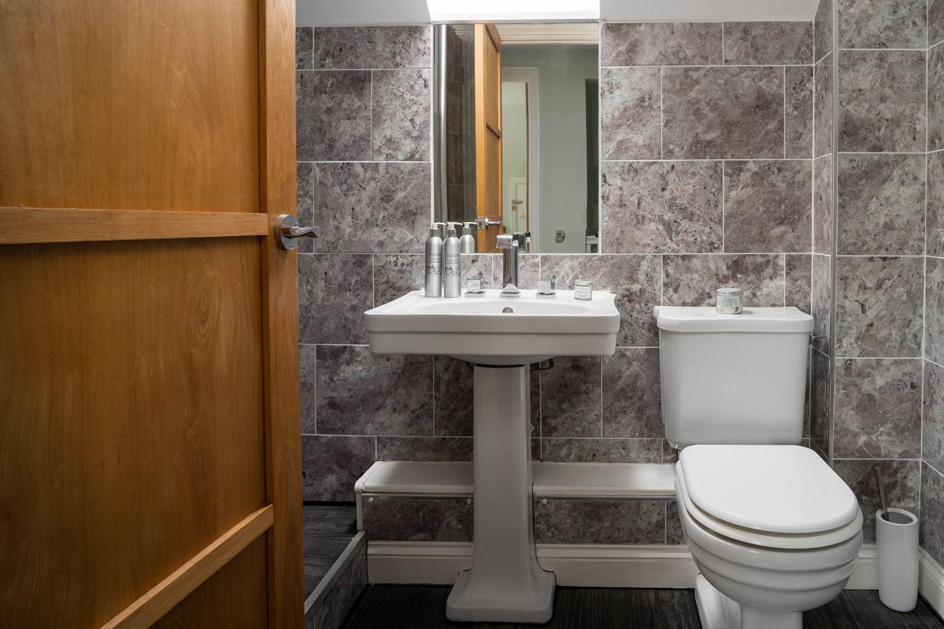 Get ready for the day in the shower room.