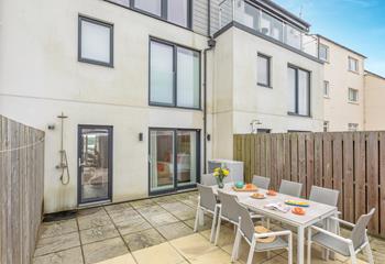 The garden is enclosed making it safe for little ones to play whilst you enjoy a bite to eat al fresco.