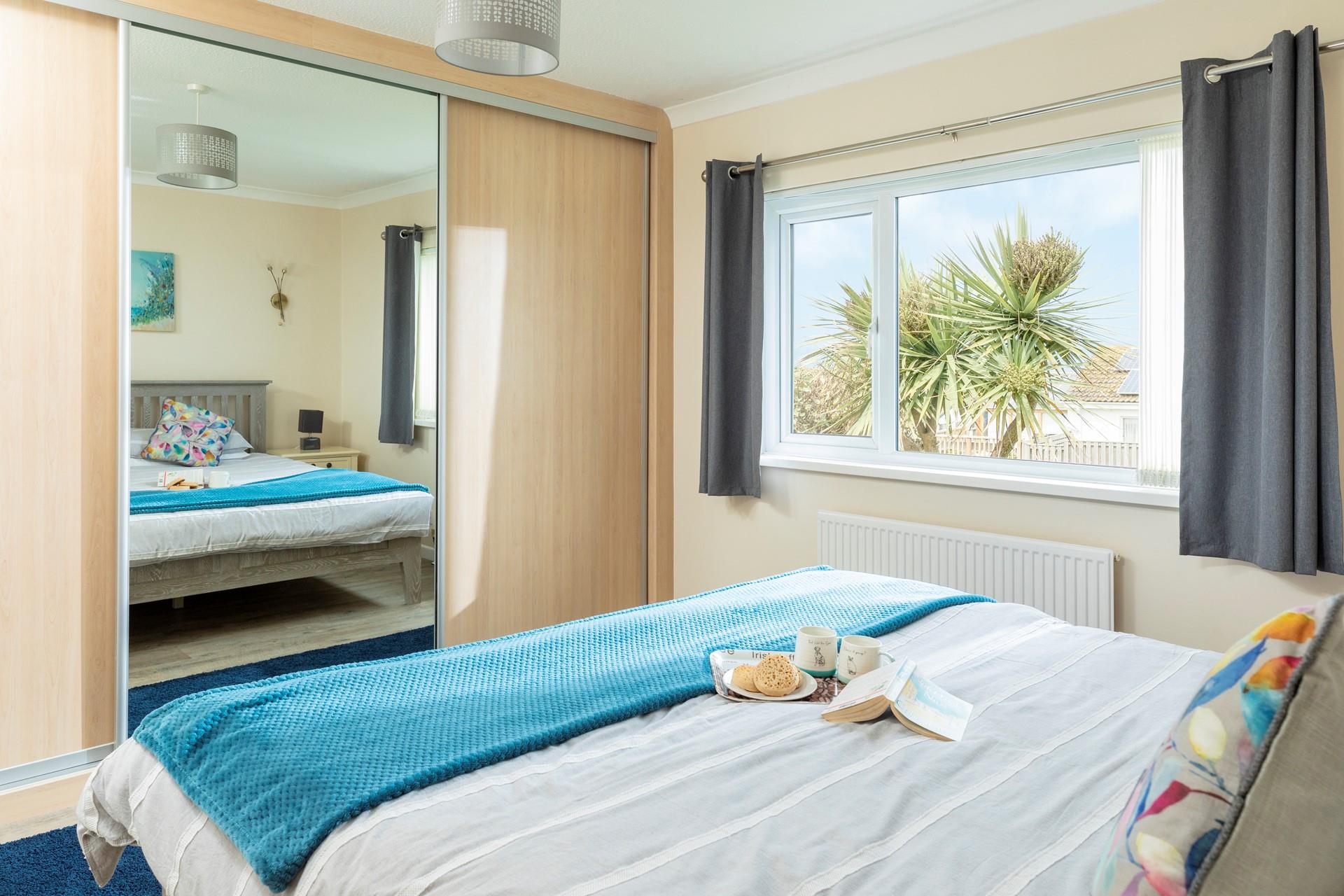 Wake up in the soft sheets after a comfortable night's sleep.